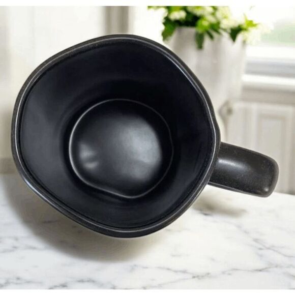 Rae Dunn SMILE Coffee Mug Black Ceramic Mug with Handle Farmhouse Home Decor Mug - Picture 6 of 6
